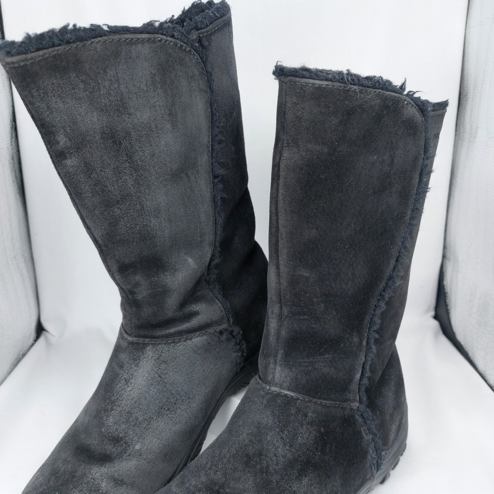 Patagonia Lugano 11" Shaft Boot Wms Size 9 Black Suede Waterproof Polar Tec - Picture 6 of 11